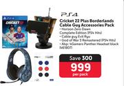 PS4 Cricket 22 Plus Borderlands Cable Guy Accessories Pack-Per Pack