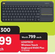 Logitech Wireless Touch Keyboard K400 Plus