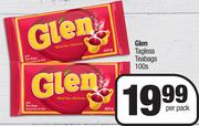 Glen Tagless Teabags-100's Per Pack