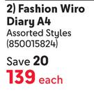 Donau Fashion Wiro Assorted Styles Diary A4 850015824-Each
