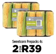 Sweetcorn Prepacks-For 2 x 4's Pack