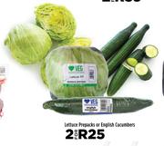 Lettuce Prepacks Or English Cucumber-For 2