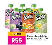 Rhodes Squish Baby Puree Assorted-For 6 x 110ml
