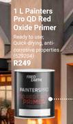 Fired Earth Painters Pro QD Red Oxide Primer 529204-1Ltr