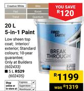 Fired Earth 5-In-1 Paint 602435-5Ltr