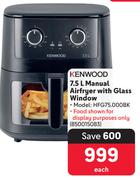 Kenwood 7.5Ltr Manual Airfryer With Glass Window HFG75.000BK 