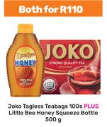 Joko Tagless Teabags 100s Plus Little Bee Honey Squeeze Bottle 500g-Both For