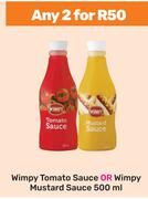Wimpy Tomato Sauce Or Wimpy Mustard Sauce-For Any 2 x 500ml