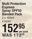 Sun Lab Multi Protection Express Spray SPF50 Banded Pack-2 x 150ml Per Pack