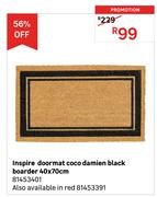 Inspire Coco Damien Black Boader 40 x 70cm Doormat 81453401