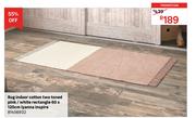 Inspire Lyanna Indoor Cotton Two Toned Pink/White Rectangle 60 x 120cm Rug 81456932