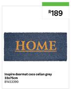 Inspire Coco Celian Grey 33 x 75cm Doormat 81453390