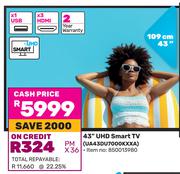 Samsung 109cm (43") UHD Smart TV UA43DU7000KXXA