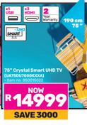 Samsung 190cm (75") Crystal Smart UHD TV UA75DU7000KXXA