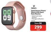 Rocka Gold Square Fitness Watch With Heart Rate Monitor 429130