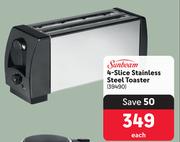Sunbeam 4 Slice Stainless Steel Toaster-Each