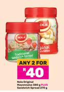 Nola Original Mayonnaise 380g Plus Sandwich Spread-For Any 2 x 270g