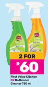 First Value Kitchen Or Bathroom Cleaner-For 2 x 750ml