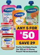 Purity 2nd Baby Foods Jar 125ml Or Puree Pouch 110ml Assorted-For Any 5