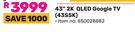 TCL 43" 2K QLED Google TV 43S5K