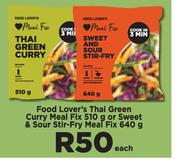 Food Lover's Thai Green Curry Meal Fix 510g Or Sweet & Sour Stir Fry Meal Fix-640g Each