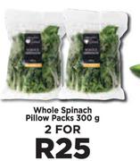 Whole Spinach Pillow Packs-For 2 x 300g