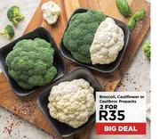 Broccoli, Cauliflower Or Caulibroc Prepacks-For 2