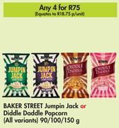 Baker Street Jumpin Jack Or Diddle Daddle Popcorn (All Variants)-For 4 x 90/100/150g