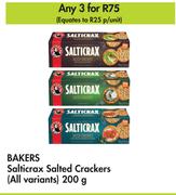 Bakers Salticrax Salted Crackers (All Variants)-For 3 x 200g