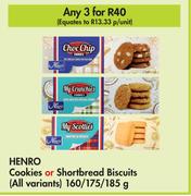 Henro Cookies Or Shortbread Biscuits (All Variants)-For 3 x 160g/175g/185g