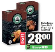 Robertsons Spice Refill Assorted-For 2 x 64g-100g