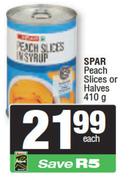Spar Peach Slices Or Halves-410g 