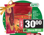 Fatti's & Moni's Spaghetti Or Macaroni Assorted-For 2 x 500g
