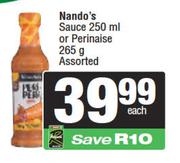Nando's Sauce 250ml Or Perinaise 265g Assorted-Each