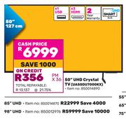 Samsung 98" UHD Crystal TV 850012976