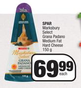 Spar Marksbury Select Grana Padano Medium Fat Hard Cheese-150g Each