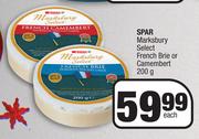 Spar Marksbury Select French Brie Or Camembert-200g Each