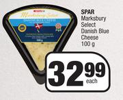 Spar Marksbury Select Danish Blue Cheese-100g Each