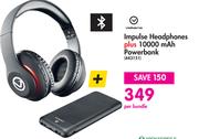 Volkano Impulse Headphones Plus 10000 mAh Powerbank-Per Bundle