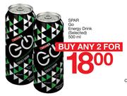 SPAR Go Energy Drink (Selected)-2x500ml 