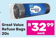 Great Value Refuse Bags-20s Each