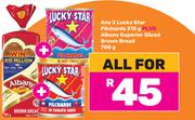 Lucky Star Pilchards 2 x 215g Plus Albany Superior Sliced Brown Bread 700g-All For