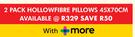 Sleepmasters 2 Pack Hollow Fibre Pillows 45 x 70cm