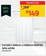 Inspire Curtain Telio White L300cm x H280cm 81458579
