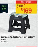 Compact Foldable Stool Owl Pattern 32cm 81436810