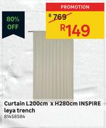 Inspire Curtain Leya Trench L200cm x H280cm 81458584
