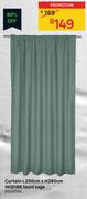 Inspire Curtain Louni Sage L200cm x H280cm 81458594