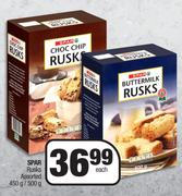 Spar Rusks Assorted-450g/ 500g Each