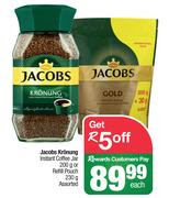 Jacobs Kronung Instant Coffee Jar 200g Or Refill Pouch 230g Assorted-Each