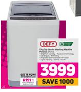 Defy 13Kg Top Loader Washing Machine Metallic DTL149